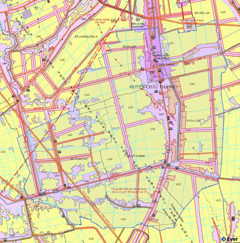 Bản đồ quy hoạch xã Châu Thành, tỉnh Vĩnh Long