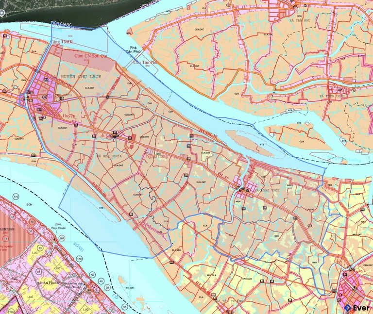 Bản đồ quy hoạch xã Chợ Lách