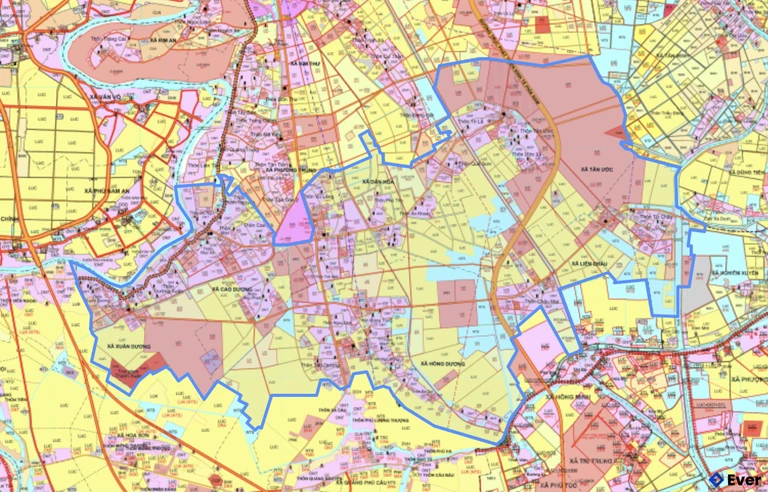 Bản đồ quy hoạch xã Dân Hòa