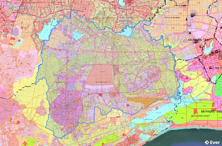 Bản đồ quy hoạch xã Đất Đỏ