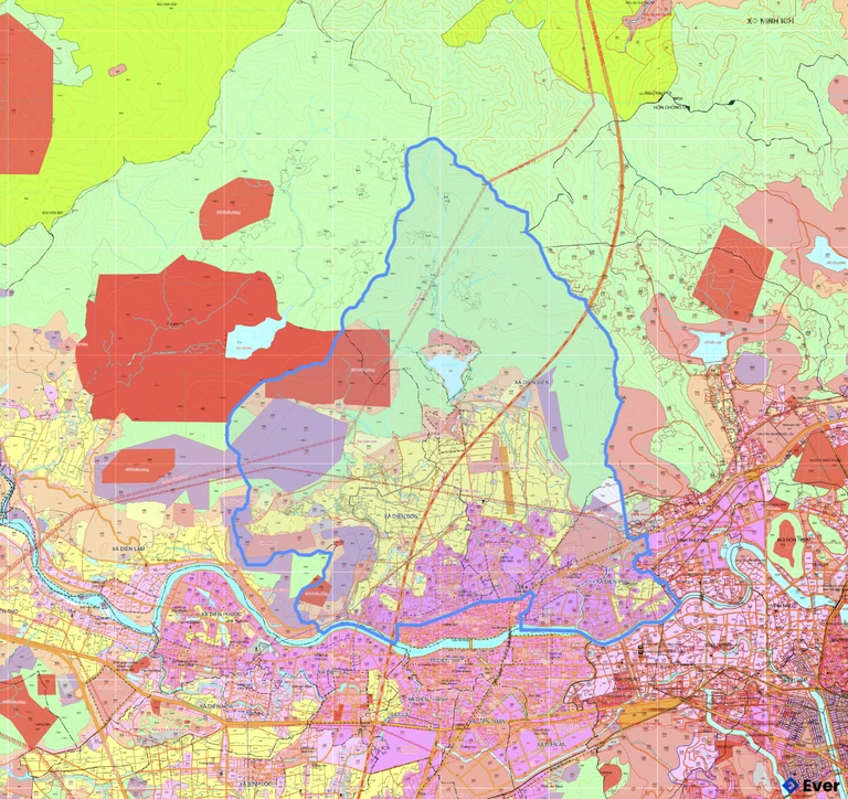 Bản đồ quy hoạch xã Diên Điền