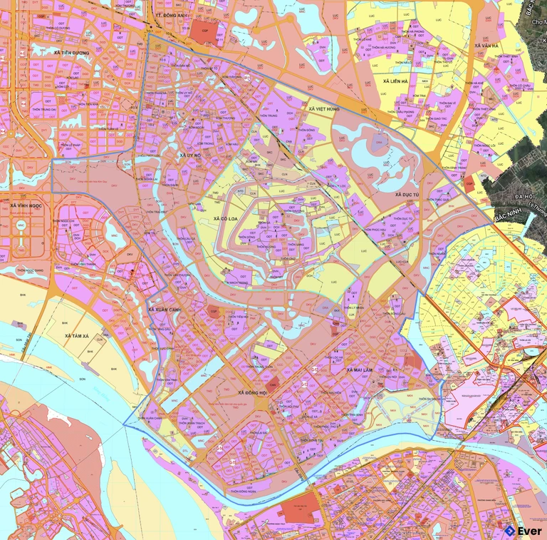 Bản đồ quy hoạch xã Đông Anh