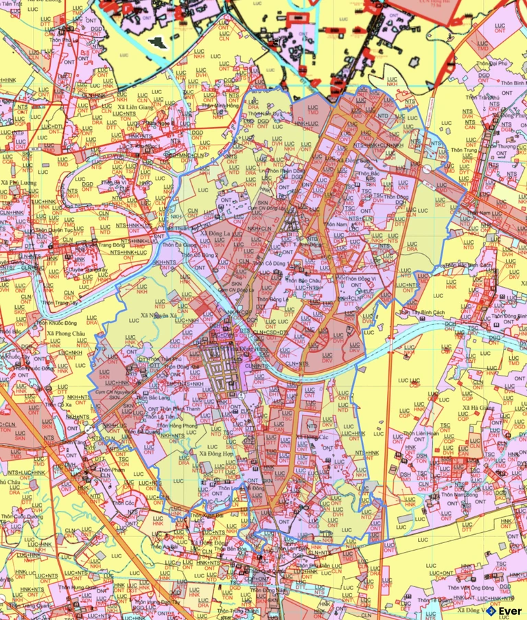 Bản đồ quy hoạch xã Đông Hưng