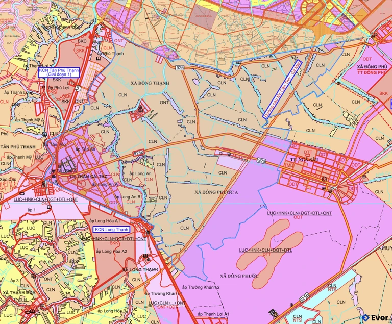 Bản đồ quy hoạch xã Đông Phước