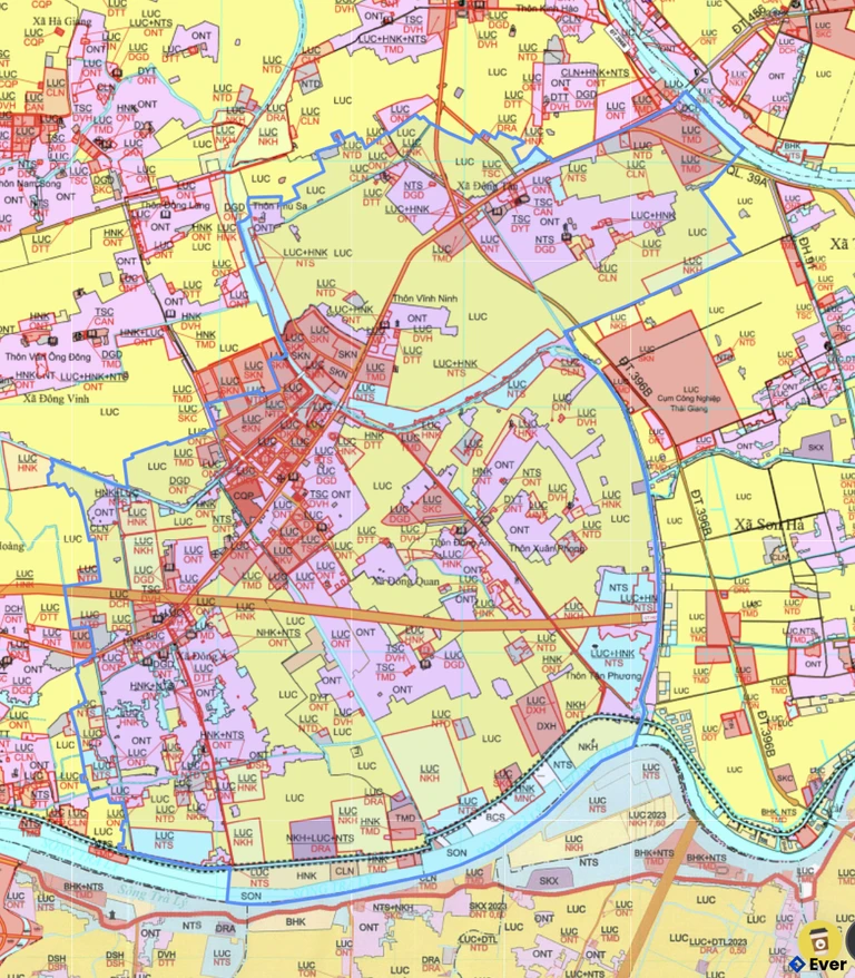 Bản đồ quy hoạch xã Đông Quan