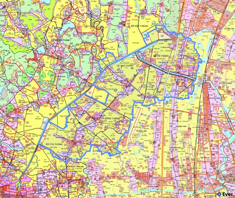 Bản đồ quy hoạch xã Đông Thành