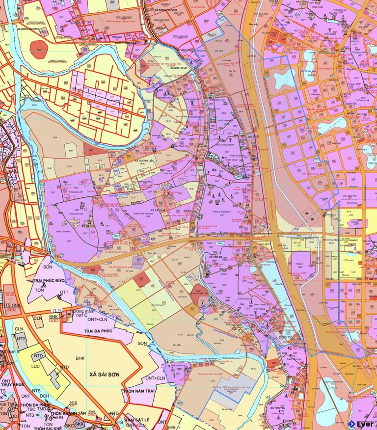 Bản đồ quy hoạch xã Dương Hoà