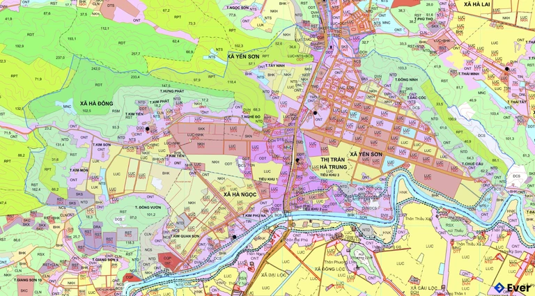 Bản đồ quy hoạch xã Hà Trung