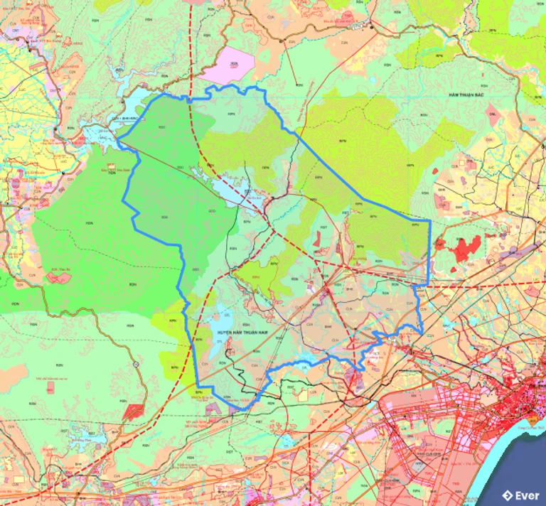 Bản đồ quy hoạch xã Hàm Thạnh