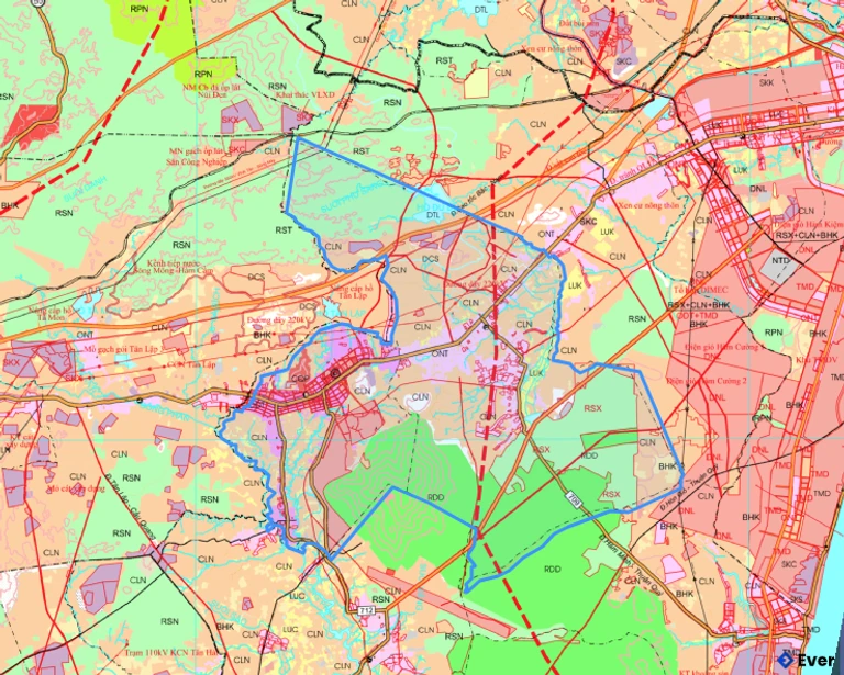 Bản đồ quy hoạch xã Hàm Thuận Nam
