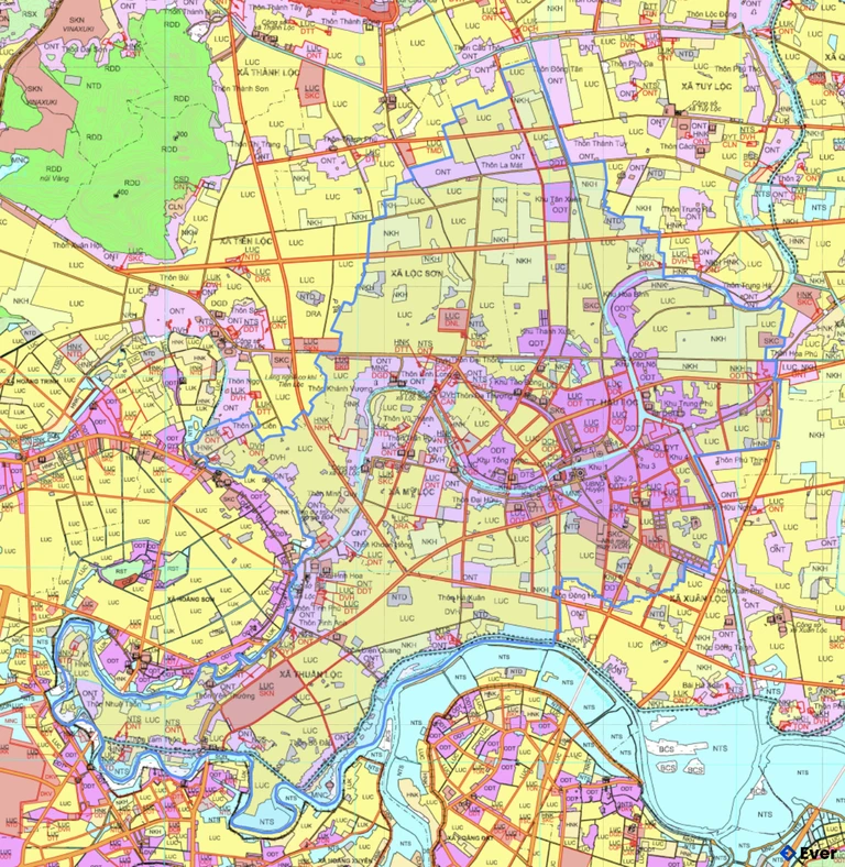 Bản đồ quy hoạch xã Hậu Lộc