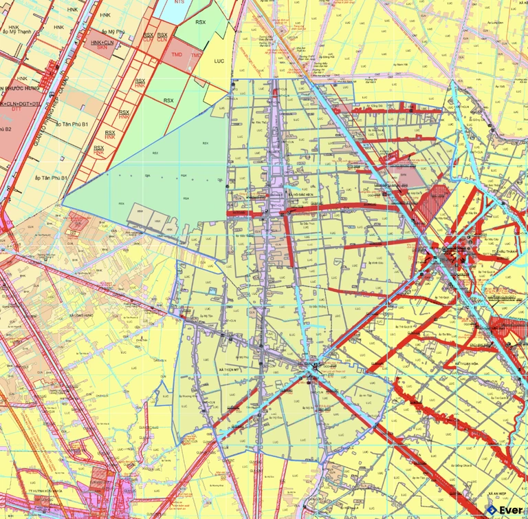 Bản đồ quy hoạch xã Hồ Đắnc