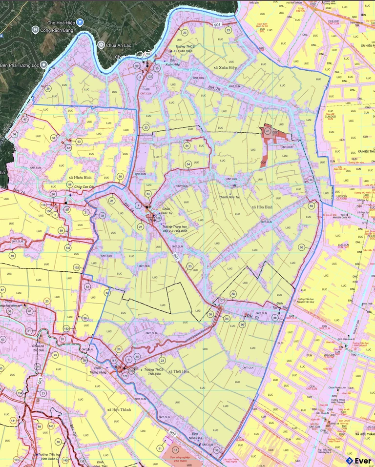 Bản đồ quy hoạch xã Hòa Bình
