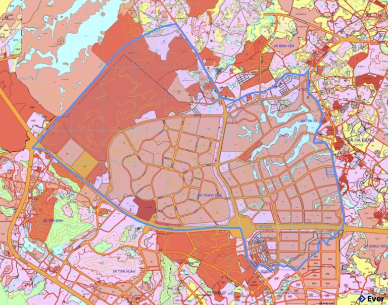 Bản đồ quy hoạch xã Hòa Lạc