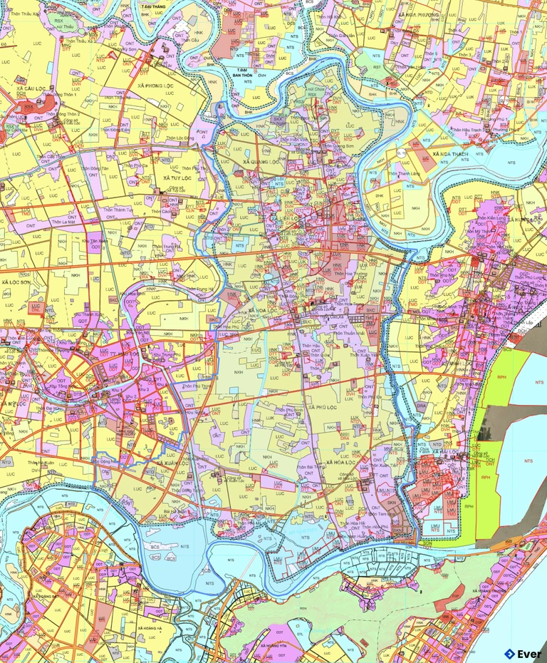 Bản đồ quy hoạch xã Hoa Lộc
