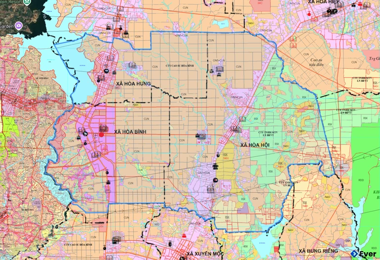 Bản đồ quy hoạch xã Hòa Nội