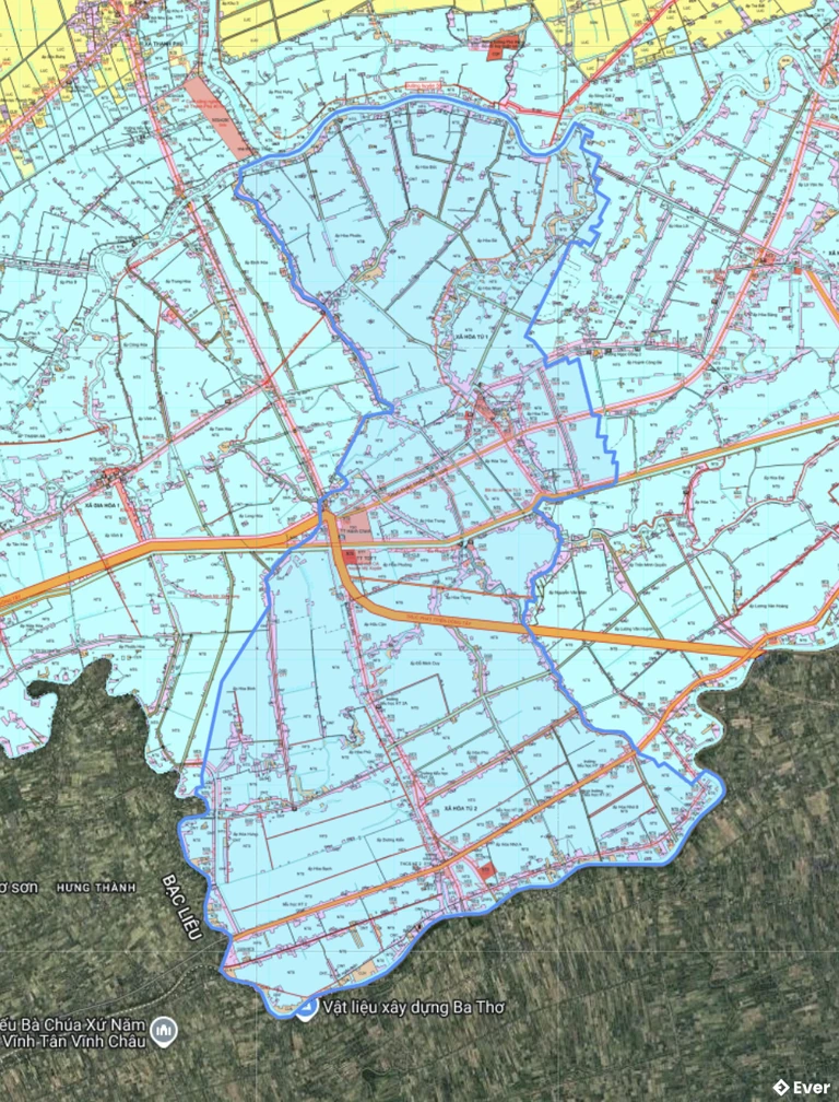 Bản đồ quy hoạch xã Hòa Tú