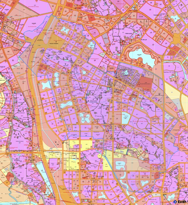 Bản đồ quy hoạch xã Hoài Đức