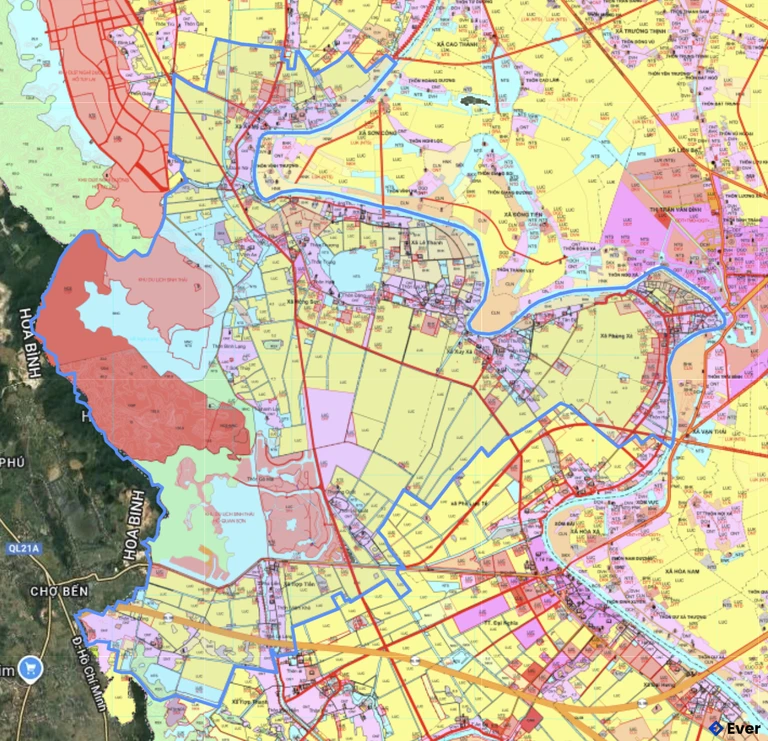 Bản đồ quy hoạch xã Hồng Sơn sau sáp nhập