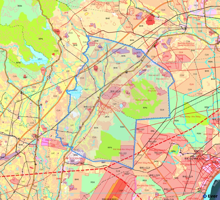 Bản đồ quy hoạch xã Hồng Sơn