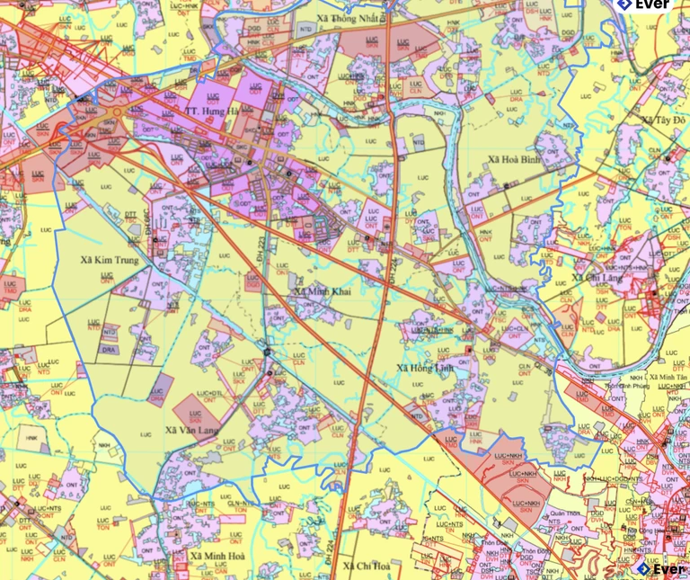 Bản đồ quy hoạch xã Hưng Hà