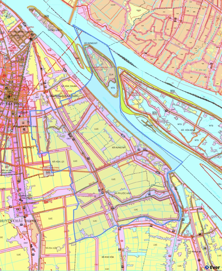 Bản đồ quy hoạch xã Hưng Mỹ