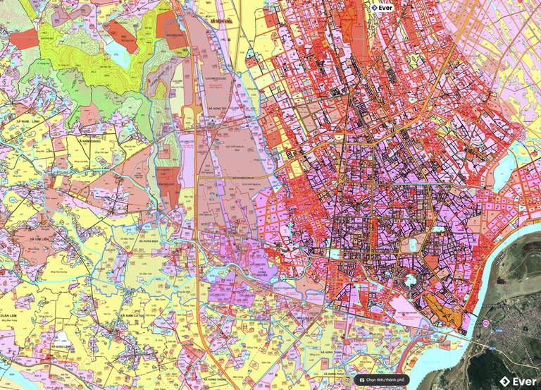 Bản đồ quy hoạch xã Hưng Nguyên