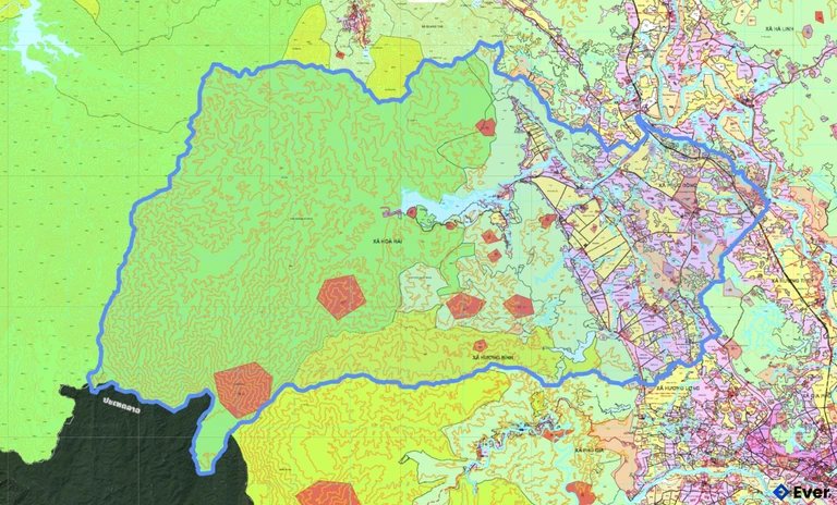 Bản đồ quy hoạch xã Hương Bình