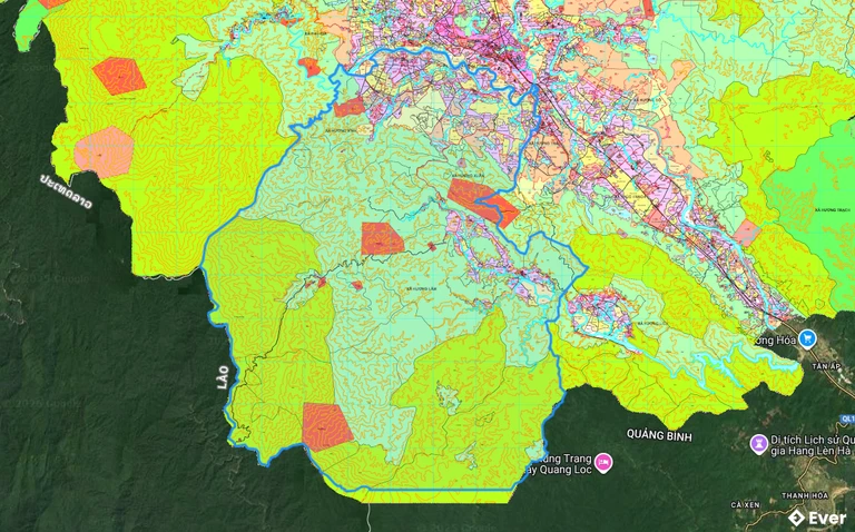 Bản đồ quy hoạch xã Hương Xuân