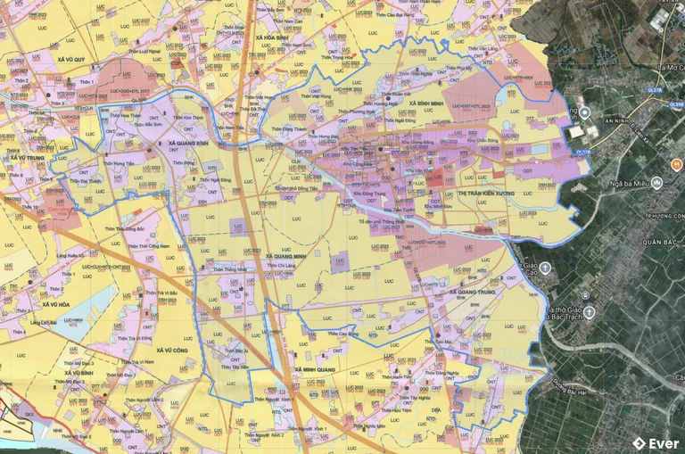 Bản đồ quy hoạch xã Kiến Xương