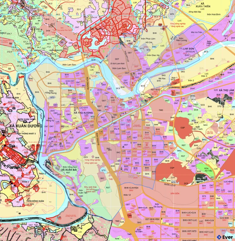 Bản đồ quy hoạch xã Lam Sơn