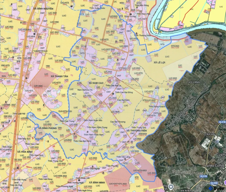 Bản đồ quy hoạch xã Lê Lợi