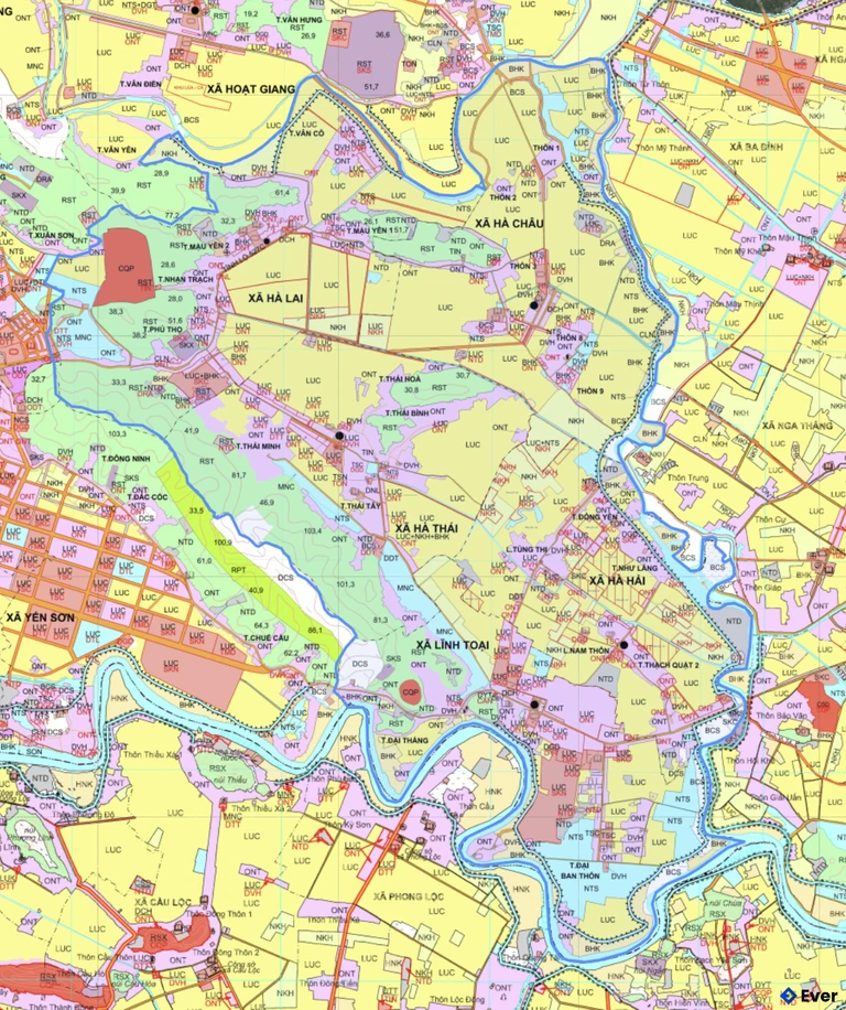 Bản đồ quy hoạch xã Linh Toại