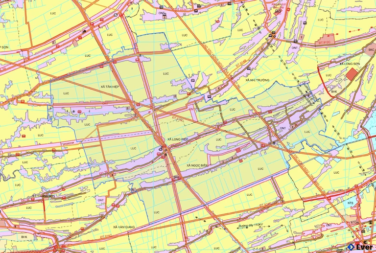 Bản đồ quy hoạch xã Long Hiệp