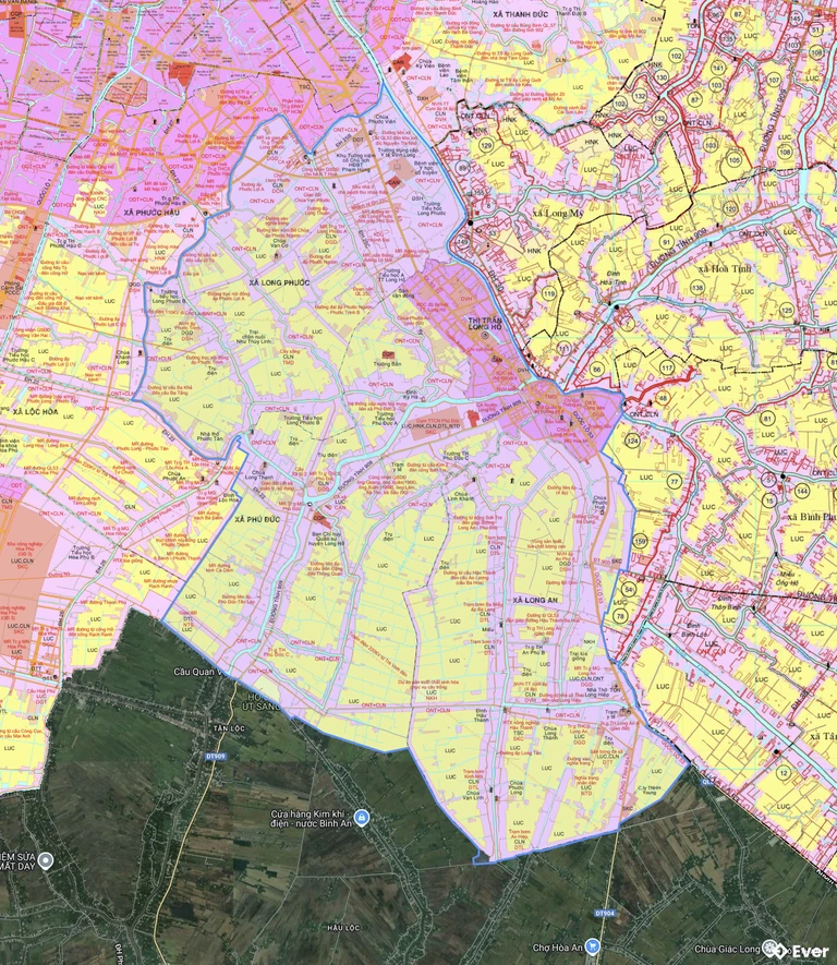 Bản đồ quy hoạch xã Long Hồ