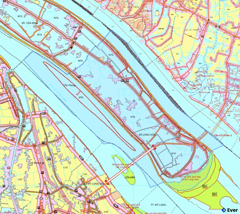 Bản đồ quy hoạch xã Long Hòa