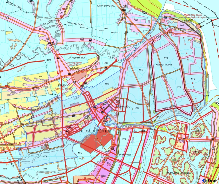 Bản đồ quy hoạch xã Long Hữu