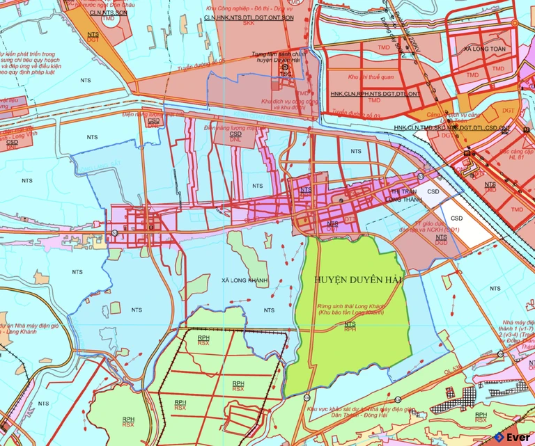 Bản đồ quy hoạch xã Long Thành