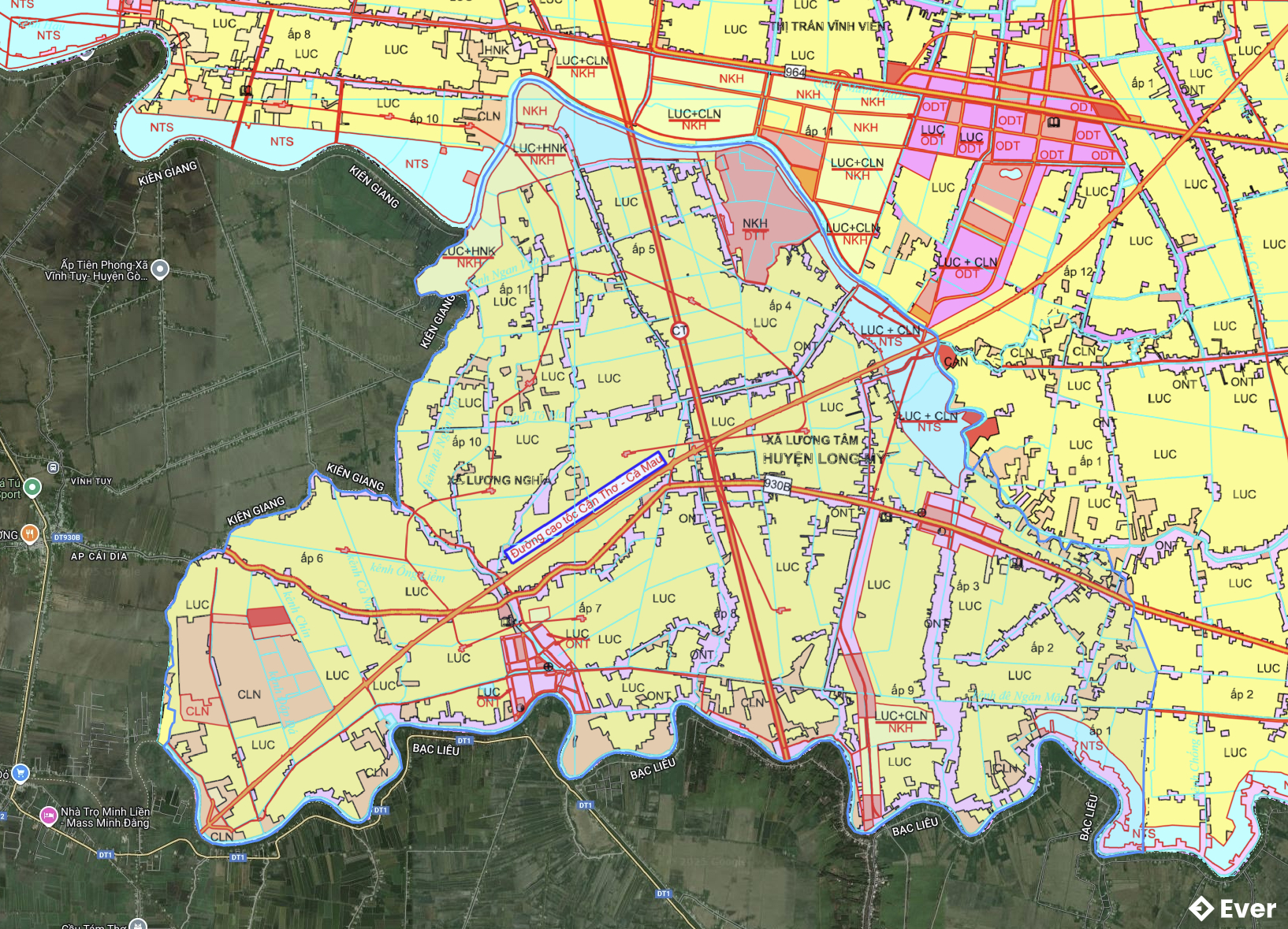 Bản đồ quy hoạch xã Lương Tâm