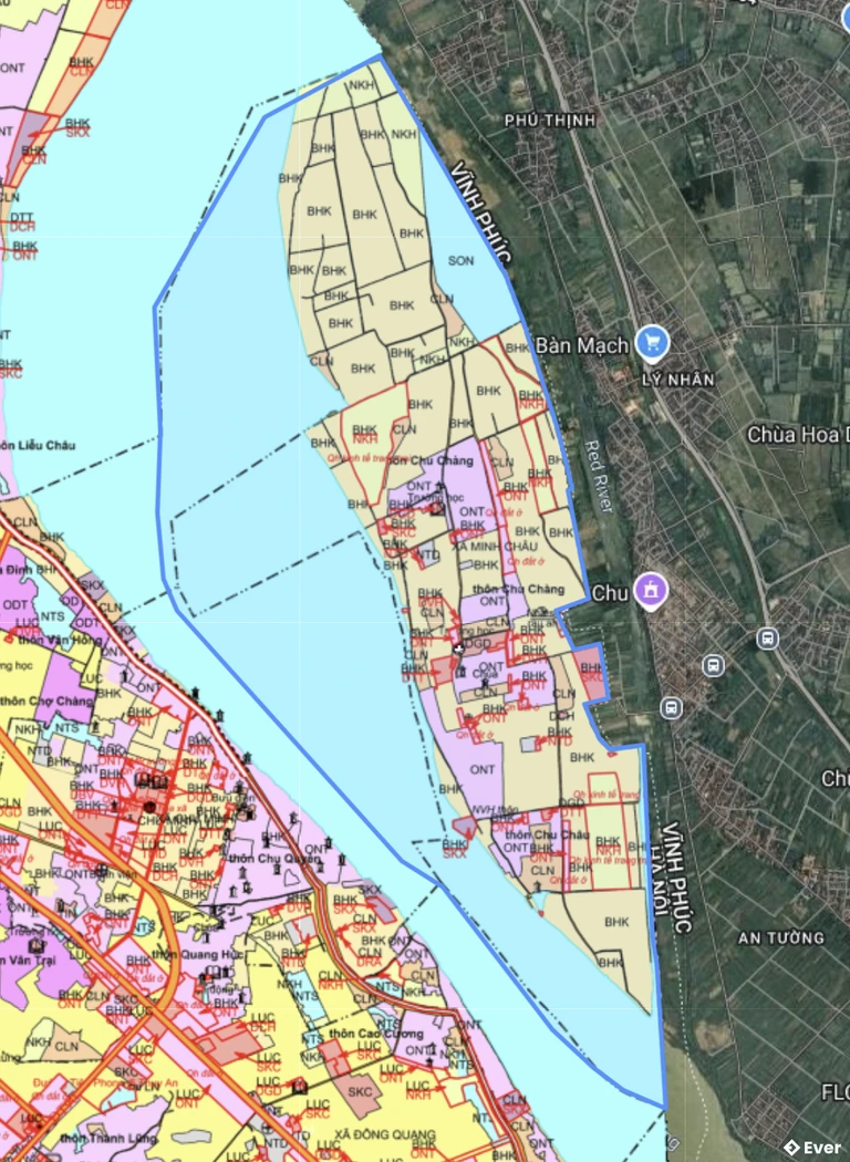Bản đồ quy hoạch xã Minh Châu