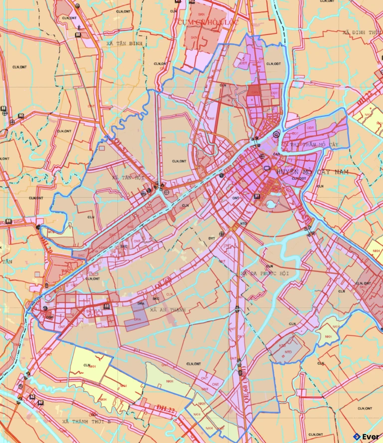 Bản đồ quy hoạch xã Mỏ Cày