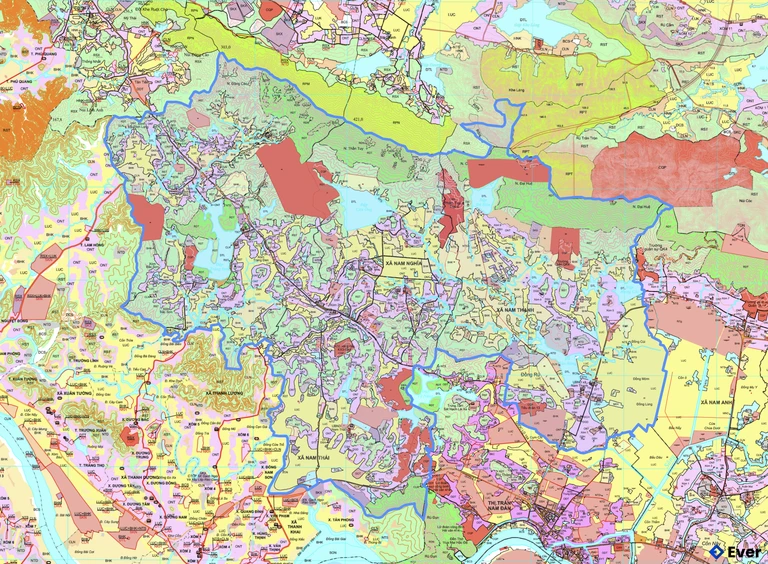 Bản đồ quy hoạch xã Nam Đàn