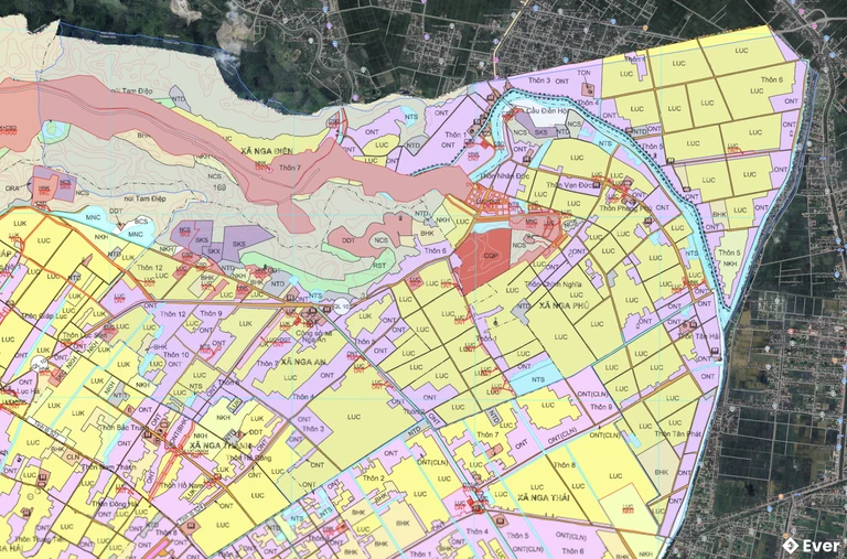 Bản đồ quy hoạch xã Nga An