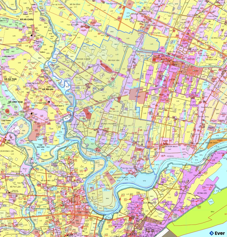 Bản đồ quy hoạch xã Nga Thắng