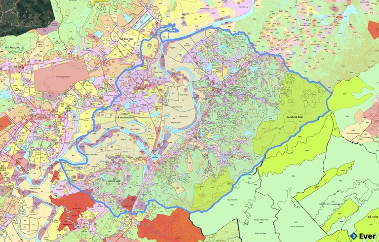 Bản đồ quy hoạch xã Nghĩa Đồng