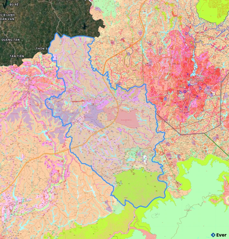 Bản đồ quy hoạch xã Nhân Cơ