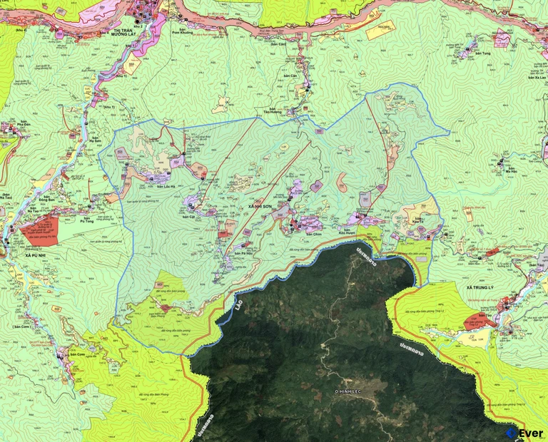 Bản đồ quy hoạch xã Nhi Sơn