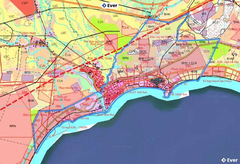 Bản đồ quy hoạch xã Phan Rí Cửa