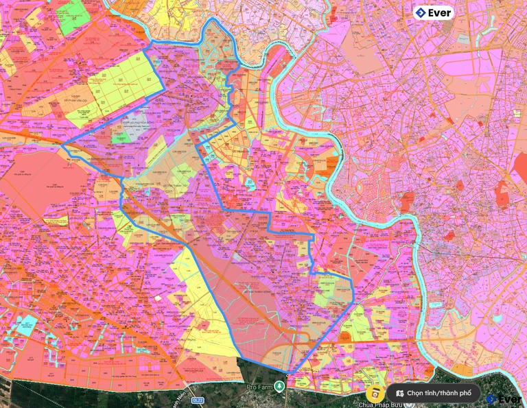 Bản đồ quy hoạch xã Phú Hòa Đông