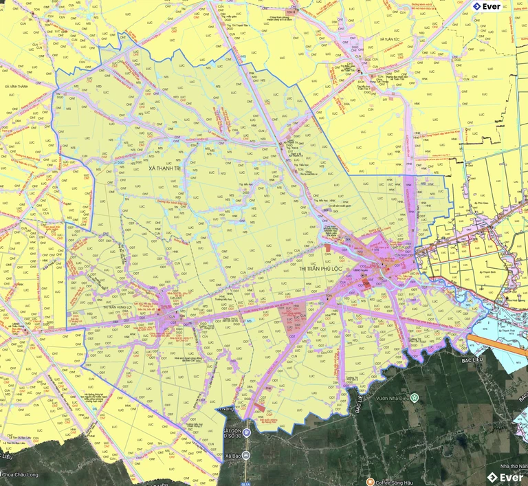 Bản đồ quy hoạch xã Phú Lộc